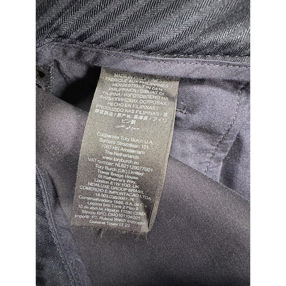 Tory Burch Vanner Cropped Pants Size 16 Navy Blue Cotton Casual Business - Picture 8 of 9